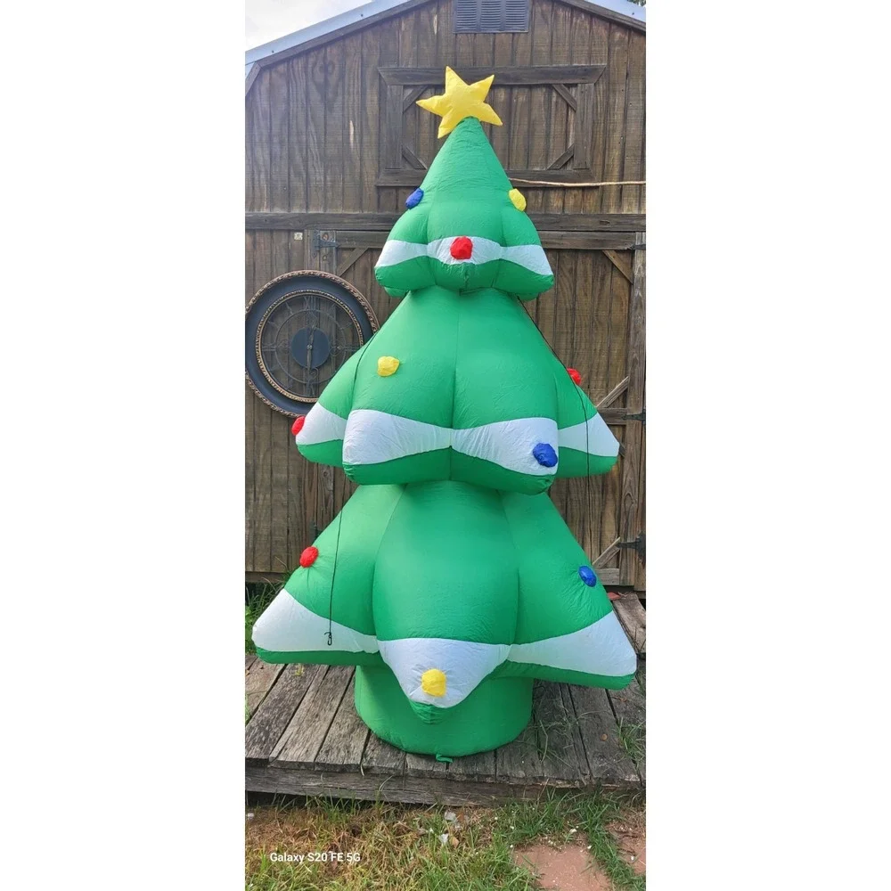 8 Ft Tall Inflatable Christmas‎ Tree W Flashing LED Lights Erins Holiday Home